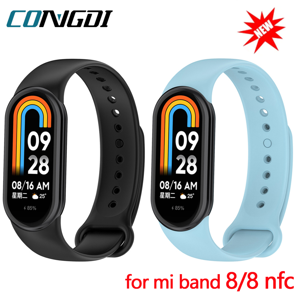 Sport Loop Strap - Xiaomi Mi Band 8用のスペアシリコンブレスレット,NFC付き