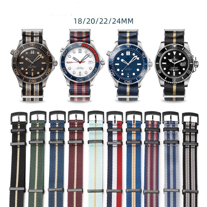 Nylon Nato Strap - 優れたナイロン時計バンドオメガシーマスターセイコー SKX007 耐久性のあるブレスレット男性女性 18/20/22/24 ミリメートルユニバーサル織ストラップ