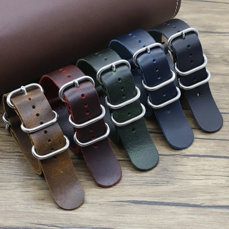 Nylon Nato Strap - ヴィンテージ本革時計バンド 18 ミリメートル 20 ミリメートル 22