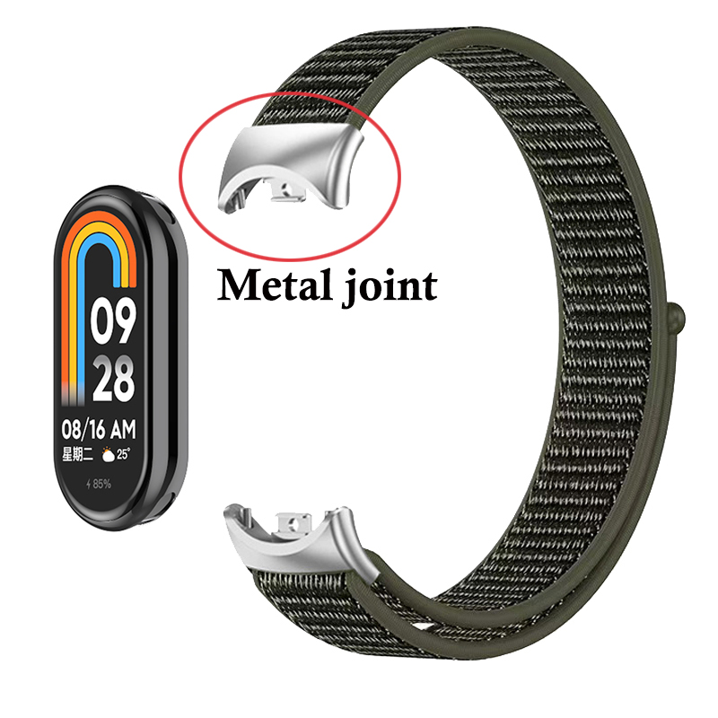 Sport Loop Strap - Xiaomi Mi Band 10 9 8用ナイロンループストラップ、通気性リストバンドブレスレット、スポーツPulseraウォッチバンド、Miband