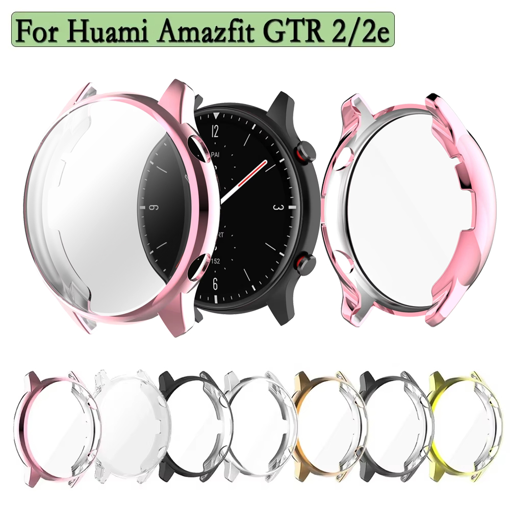 Amazfit Smartwatch Accessories - Amazfit, GTR 2,2Eスマートウォッチ用の傷防止スクリーンプロテクター,フルカバーシェル,huamiアクセサリー