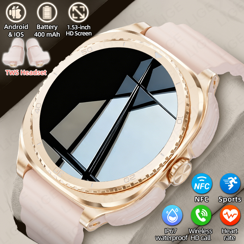Smartwatch Headset - LIGE 2 in 1 TWSヘッドセットスマートウォッチ 1.53インチ
