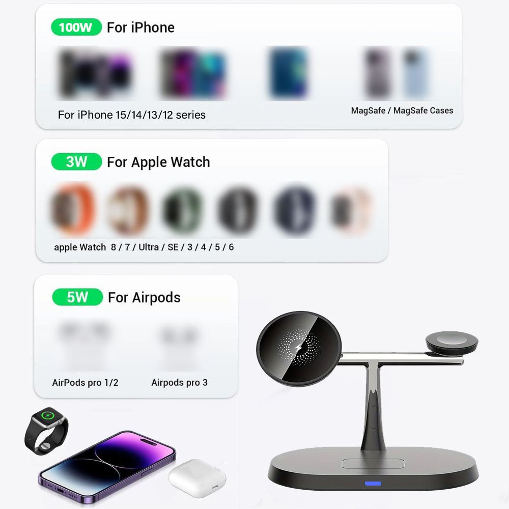 3 in 1 マグネット式ワイヤレス充電スタンド（MacSa - Wireless Charger Watch のレビューと価格