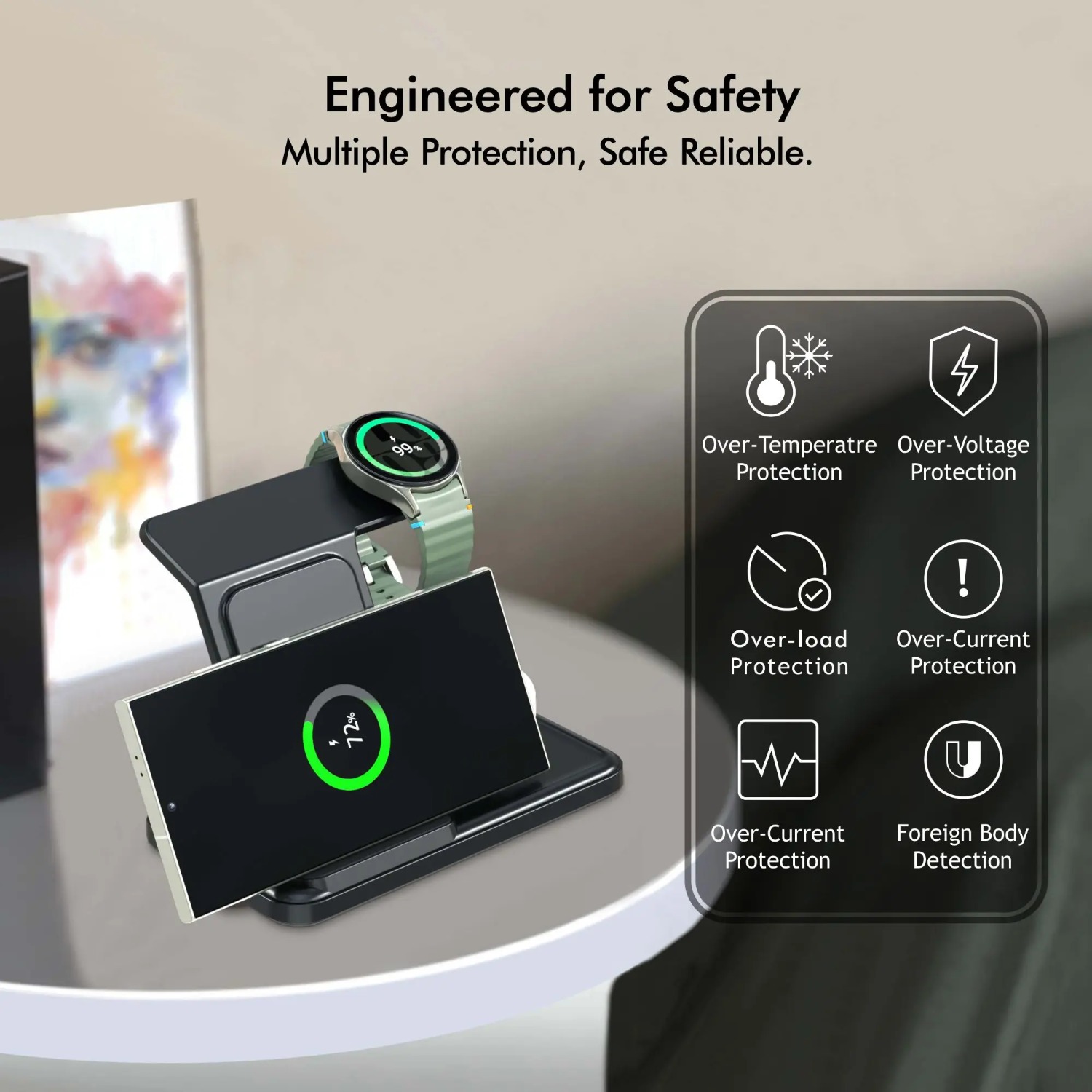 デスクトップ3-in-1ワイヤレス充電ステーション（Sams - Wireless Charger Watch のレビューと価格