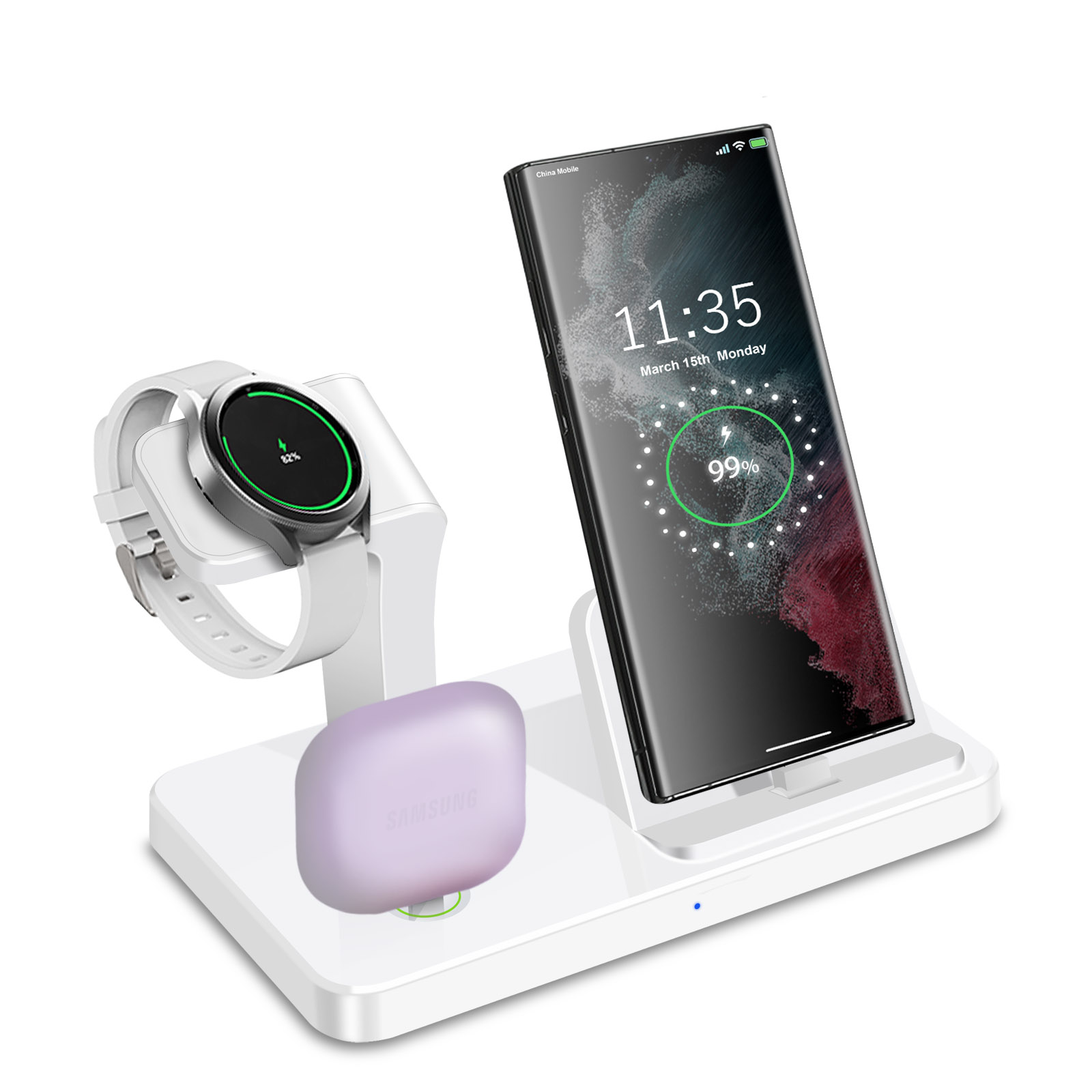 デスク用3-in-1 Type Cポートワイヤレス充電ドック - Wireless Charger Watch のレビューと価格