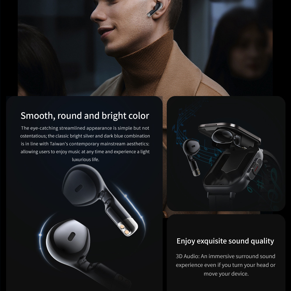 Bluetooth通話と心拍数を備えたスマートウォッチ,スポ - Smartwatch Headset のレビューと価格