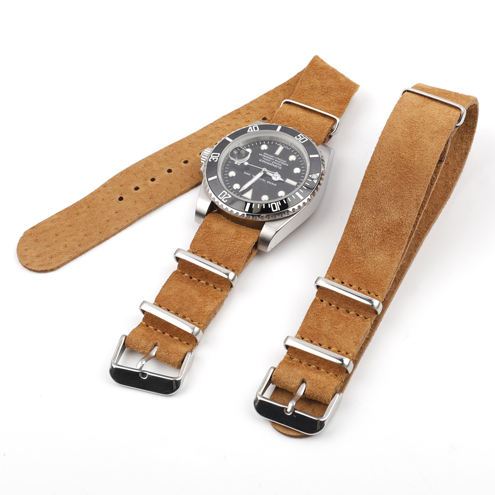 ソフトレトロスエード本革ストラップスポーツウォッチバンド 1 - Nylon Nato Strap のレビューと価格