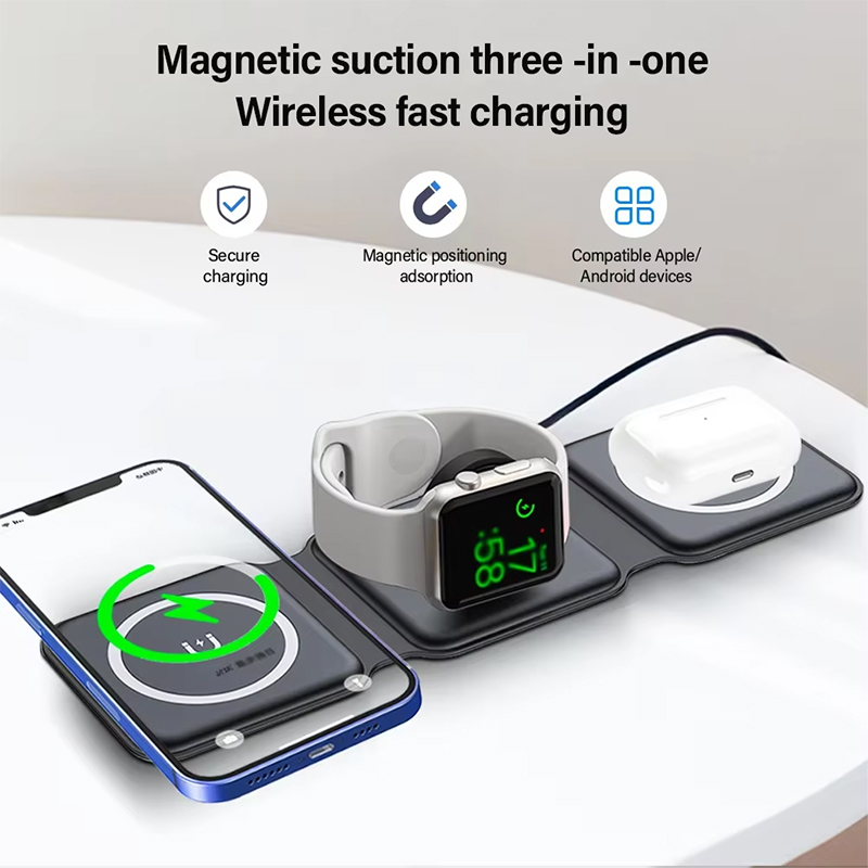 ユニバーサルQi2磁気折りたたみ式充電ステーション、iPho - Wireless Charger Watch のレビューと価格