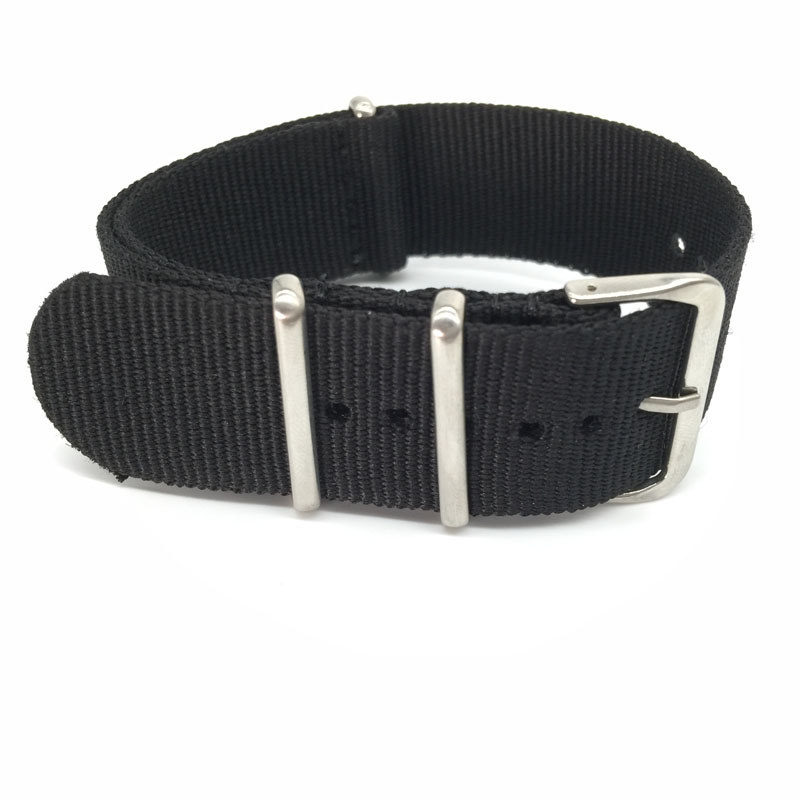 ブラックナイロンストラップ 16 ミリメートル 18 ミリメ - Nylon Nato Strap のレビューと価格