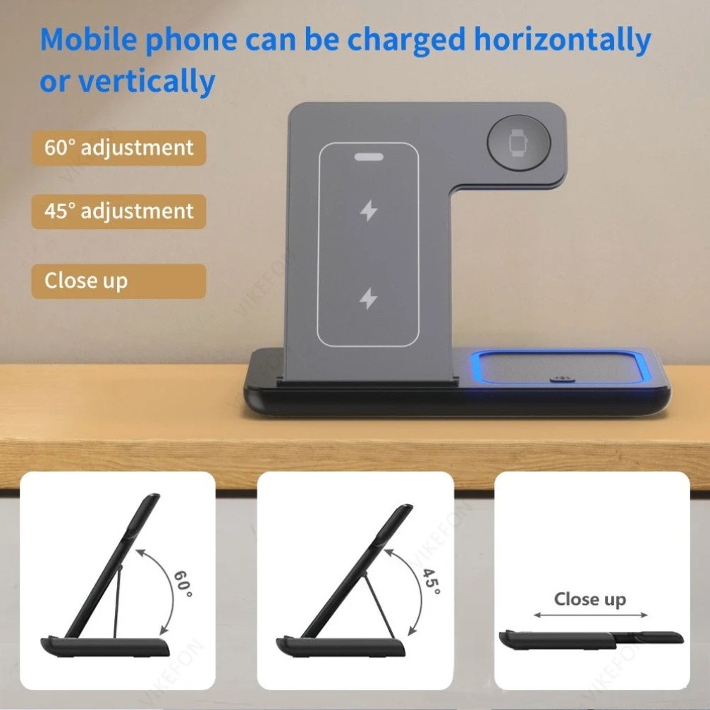 折りたたみ式3in1ワイヤレス充電ステーション iPhone - Wireless Charger Watch のレビューと価格