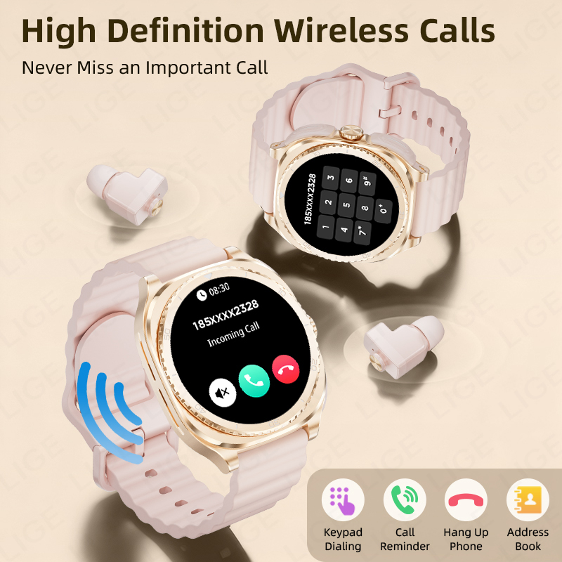 LIGE 2 in 1 TWSヘッドセットスマートウォッチ  - Smartwatch Headset のレビューと価格