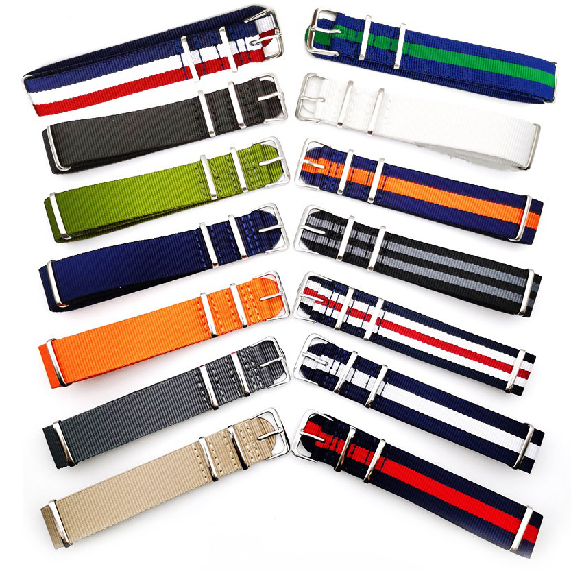 キャンバスバンドナイロン時計ストラップ時計バンドベルト金属バ - Nylon Nato Strap のレビューと価格
