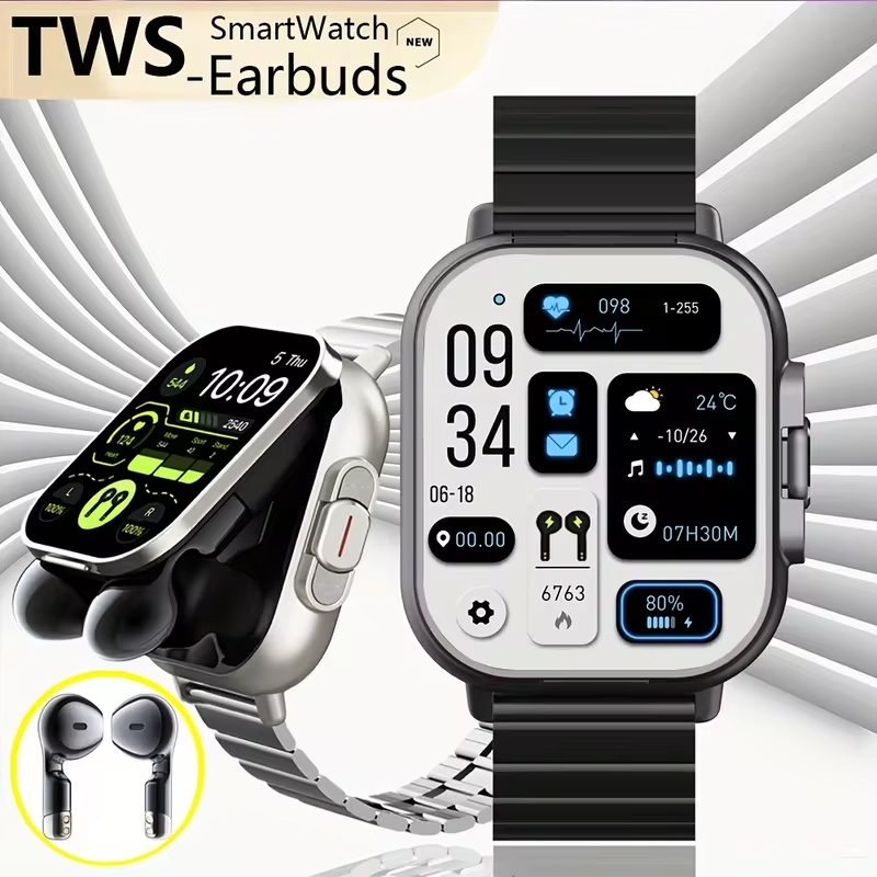NFCスマートウォッチ TWS 2-in-1ヘッドセット B - Smartwatch Headset のレビューと価格
