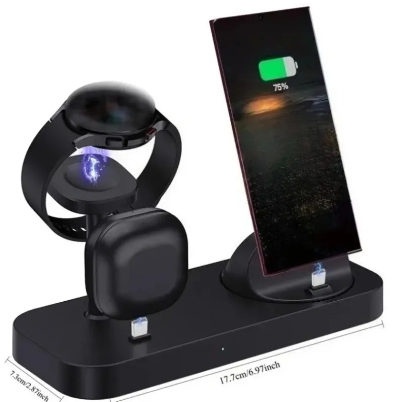 3 in 1 ワイヤレス充電器 デュアルコイル急速充電スタン - Wireless Charger Watch のレビューと価格