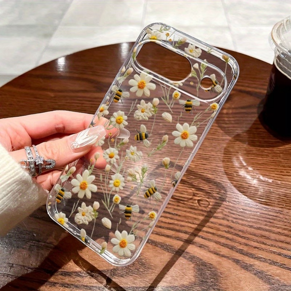 かわいいミツバチの花柄ソフトクリア電話ケース Google  - Google Pixel 9 Pro のレビューと価格