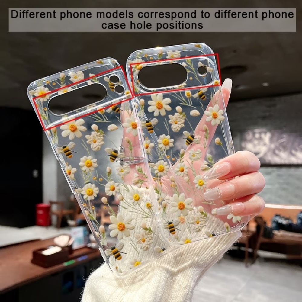 かわいいミツバチの花柄ソフトクリア電話ケース Google  - Google Pixel 9 Pro のレビューと価格