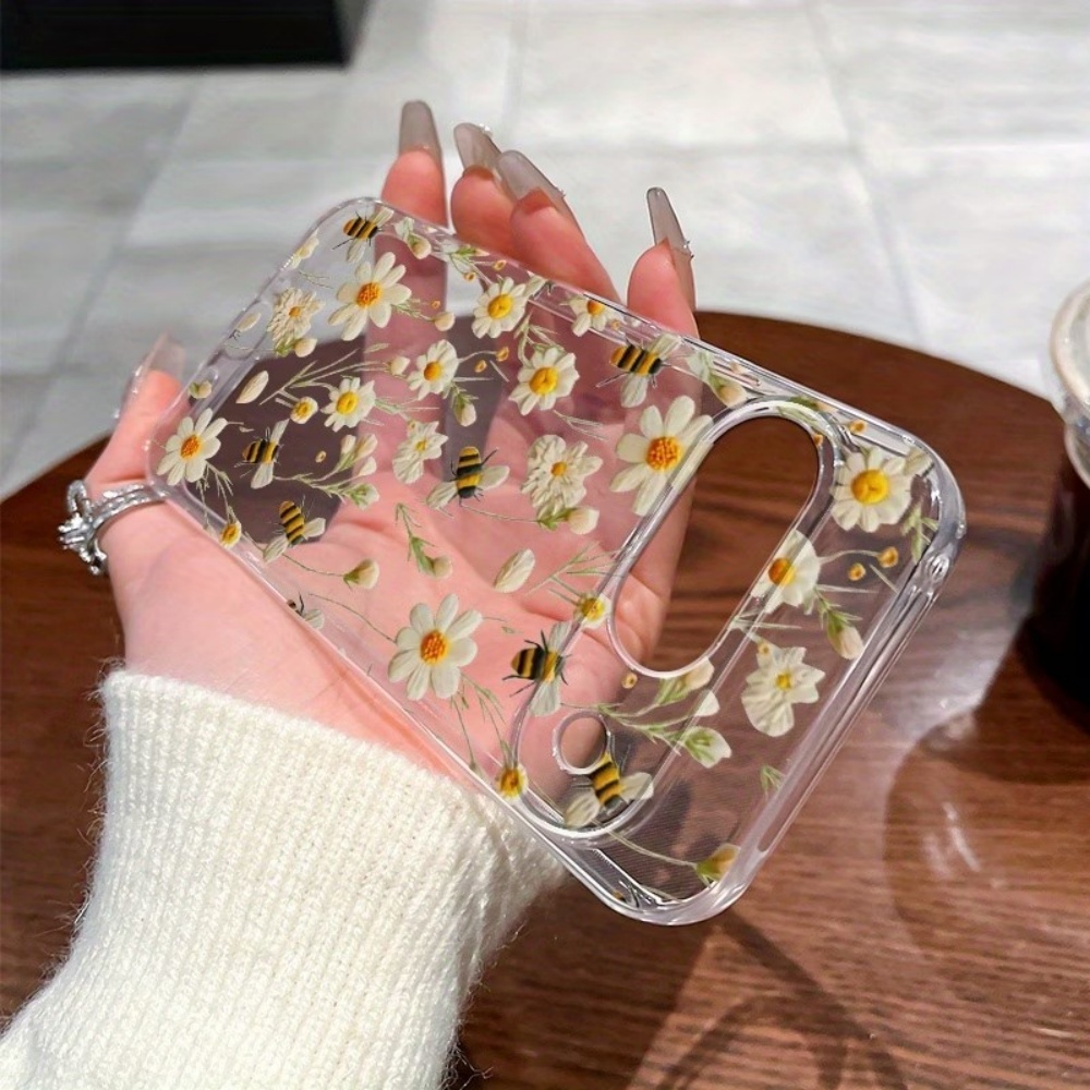 かわいいミツバチの花柄ソフトクリア電話ケース Google  - Google Pixel 9 Pro のレビューと価格